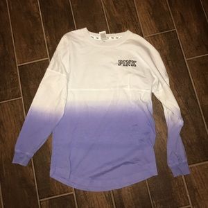 pink Purple and white ombréd long-sleeved T-shirt